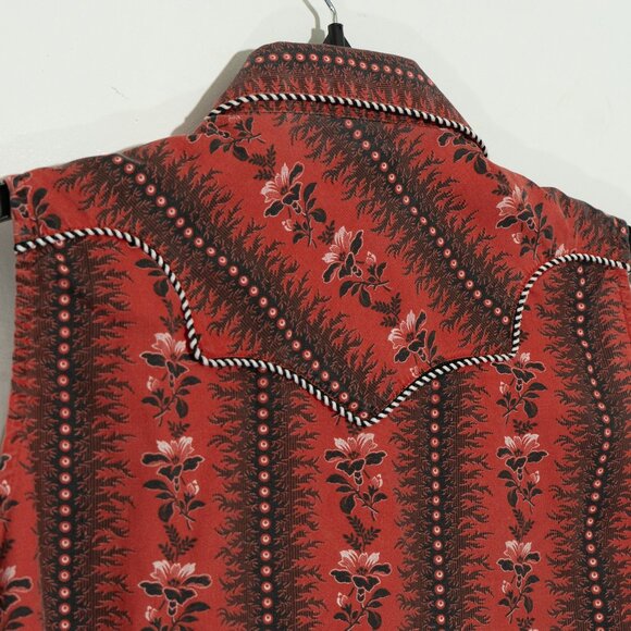 Panhandle Slim Western Shirt Cowgirl Pearl Button Red Black Goth Handkerchief - Picture 10 of 12